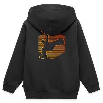 Femmes Hommes Bboy Hiphop Breakdance Hip Hop - Sweat Premium à capuche zippé enfant bio - noir - Dos - AI Model Kid Male (0cm)
