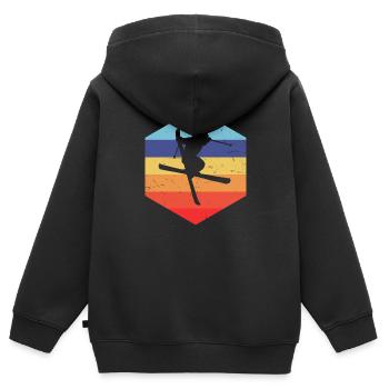 Ski Freestyle Herren Freestyle Ski Slopestyle - Kinder Premium Organic Zip Hoodie - Schwarz - Hinten - AI Model Kid Male (0cm)