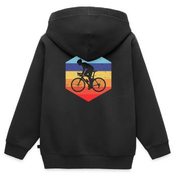 Vélo de route féminin Cyclisme de route Vélo de route Cyclisme de route Cyclisme de route - Sweat Premium à capuche zippé enfant bio - noir - Dos - AI Model Kid Male (0cm)