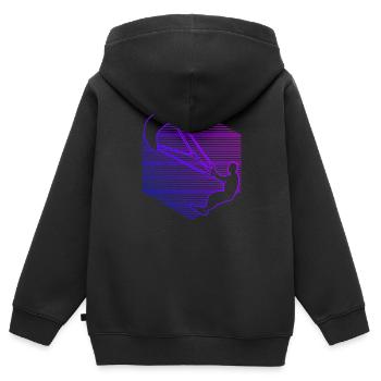 Kitesurf Hommes Kitesurf kitesurf kitesurf - Sweat Premium à capuche zippé enfant bio - noir - Dos - AI Model Kid Male (0cm)