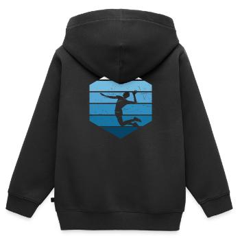 Beachvolleyball Volley Volleyballer Beach Volley - Kinder Premium Organic Zip Hoodie - Schwarz - Hinten - AI Model Kid Male (0cm)