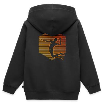 Volley Herren Volleyballspieler Beach Volley - Kinder Premium Organic Zip Hoodie - Schwarz - Hinten - AI Model Kid Male (0cm)