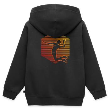Beachvolleyball Damen Beach Volley Volley - Kinder Premium Organic Zip Hoodie - Schwarz - Hinten - AI Model Kid Male (0cm)