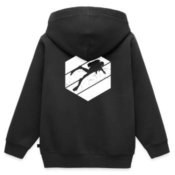 Plongée Scuba Divers Diver Ladies - Sweat Premium à capuche zippé enfant bio - noir - Dos - AI Model Kid Male (0cm)