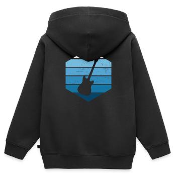 Guitariste Guitariste Guitariste Hommes Femmes - Sweat Premium à capuche zippé enfant bio - noir - Dos - AI Model Kid Male (0cm)
