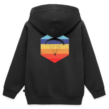 Parapente Parapente Parapente - Sweat Premium à capuche zippé enfant bio - noir - Dos - AI Model Kid Male (0cm)