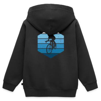 Herren Rennradfahren Roadbike Rennradfahrer - Kinder Premium Organic Zip Hoodie - Schwarz - Hinten - AI Model Kid Male (0cm)