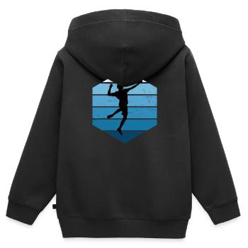 Herren Faustballspieler Volleyball Fistball - Kinder Premium Organic Zip Hoodie - Schwarz - Hinten - AI Model Kid Male (0cm)