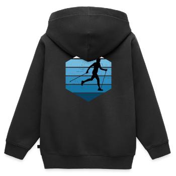 Herren Walking Walken Nordic Walking Damen - Kinder Premium Organic Zip Hoodie - Schwarz - Hinten - AI Model Kid Male (0cm)