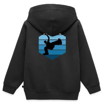 Hip Hop Breakdance Bboy Hiphop Femmes Bgirl - Sweat Premium à capuche zippé enfant bio - noir - Dos - AI Model Kid Male (0cm)
