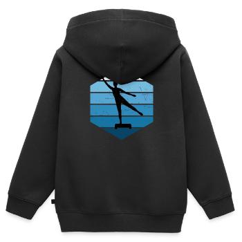 Damen Körpergymnastik Fitnesstraining Aerobic - Kinder Premium Organic Zip Hoodie - Schwarz - Hinten - AI Model Kid Male (0cm)