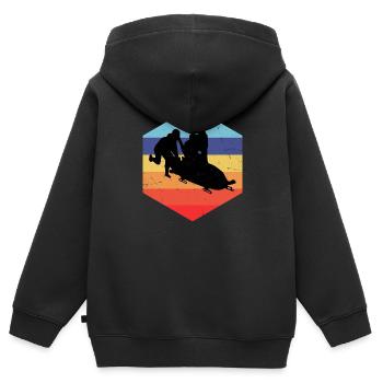 Men's two-man bobsleigh track Bobsleigh riding Bobsleigh - Kids Premium Organic Zip-up Hoodie - black - Back - AI Model Kid Male (0cm)