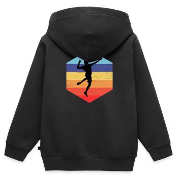 Faustball Damen Volleyball Fistball Faustballspiel - Kinder Premium Organic Zip Hoodie - Schwarz - Hinten - AI Model Kid Male (0cm)