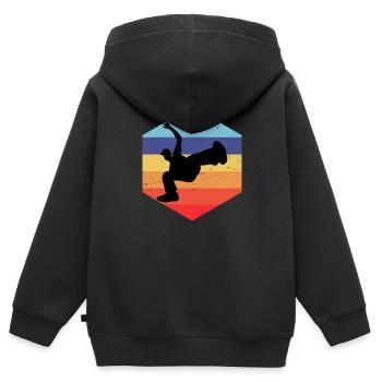 Bboy Breakdance Femmes Hiphop Hommes Hip Hop - Sweat Premium à capuche zippé enfant bio - noir - Dos - AI Model Kid Male (0cm)