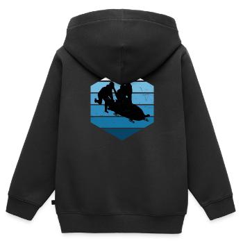 Bobsleigh Women Bobsleigh Track Bobsleigh Ride - Kids Premium Organic Zip-up Hoodie - black - Back - AI Model Kid Male (0cm)