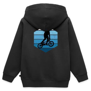 Femmes BMX Cyclisme Vélo BMX Vélo BMX Garçons - Sweat Premium à capuche zippé enfant bio - noir - Dos - AI Model Kid Male (0cm)