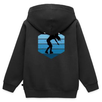 Patinage à roulettes Patins à roulettes Patins à roulettes - Sweat Premium à capuche zippé enfant bio - noir - Dos - AI Model Kid Male (0cm)