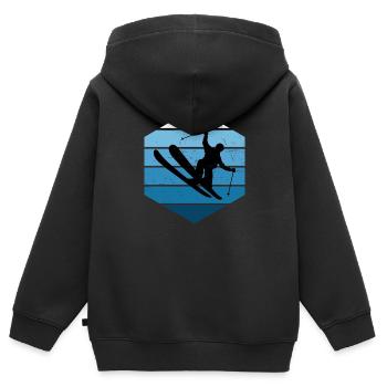 Ski Freestyle Slopestyle Freestyle Ski Herren - Kinder Premium Organic Zip Hoodie - Schwarz - Hinten - AI Model Kid Male (0cm)
