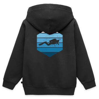 Scuba Tauchen Scuba Taucher Scuba Diver - Kinder Premium Organic Zip Hoodie - Schwarz - Hinten - AI Model Kid Male (0cm)