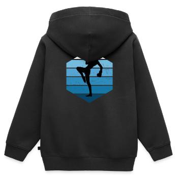 Kickboxing féminin Kickboxing Kickboxing - Sweat Premium à capuche zippé enfant bio - noir - Dos - AI Model Kid Male (0cm)