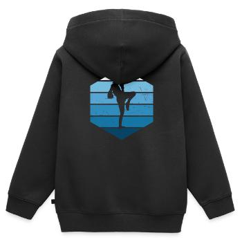 Boxe Thaï Hommes Thaï Boxeur Thaï Boxe Thaï Thaï - Sweat Premium à capuche zippé enfant bio - noir - Dos - AI Model Kid Male (0cm)