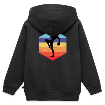 Kickboxing Kickboxing Kickboxing Hommes Boxe - Sweat Premium à capuche zippé enfant bio - noir - Dos - AI Model Kid Male (0cm)