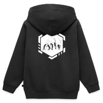 Playing Tennis Playing Tennis Player Playing Tennis - Kids Premium Organic Zip-up Hoodie - black - Back - AI Model Kid Male (0cm)
