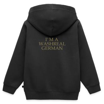 Witzige Denglisch Sprüche Waschechter Deutscher - Kinder Premium Organic Zip Hoodie - Schwarz - Hinten - AI Model Kid Male (0cm)