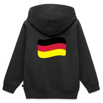 Deutschland Flagge Deutsche Nation Deutscher - Kinder Premium Organic Zip Hoodie - Schwarz - Hinten - AI Model Kid Male (0cm)