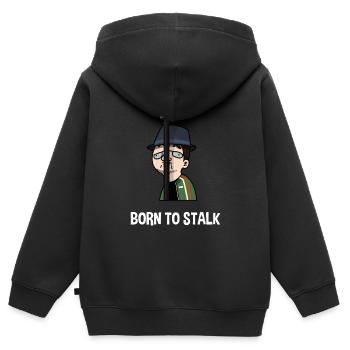 Gydius - Born to Stalk - Sweat Premium à capuche zippé enfant bio - noir - Dos - AI Model Kid Male (0cm)