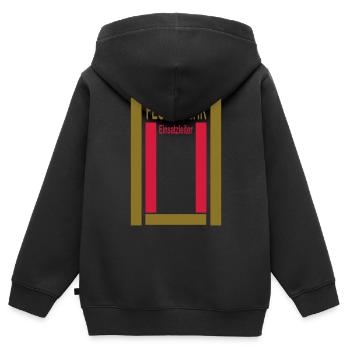 Feuerwehr Einsatzleiter - Kinder Premium Organic Zip Hoodie - Schwarz - Hinten - AI Model Kid Male (0cm)