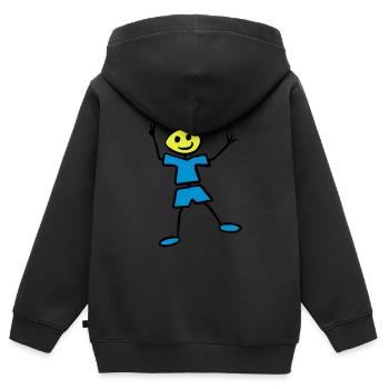 Collez le chiffre - Sweat Premium à capuche zippé enfant bio - noir - Dos - AI Model Kid Male (0cm)