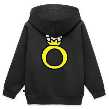 Ring - anneau de mariage 3 - Sweat Premium à capuche zippé enfant bio - noir - Dos - AI Model Kid Male (0cm)