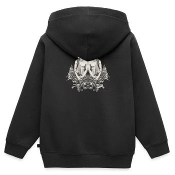 Zwillinge Sternzeichen - Kinder Premium Organic Zip Hoodie - Schwarz - Hinten - AI Model Kid Male (0cm)