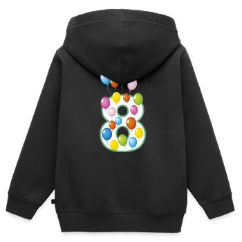 achter Geburtstag 8 Jahre - Kinder Premium Organic Zip Hoodie - Schwarz - Hinten - AI Model Kid Male (0cm)
