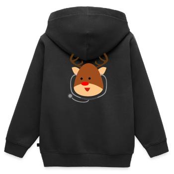 doc200 - Kinder Premium Organic Zip Hoodie - Schwarz - Hinten - AI Model Kid Male (0cm)