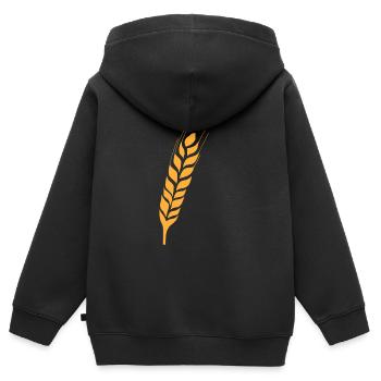 Ähre - Kinder Premium Organic Zip Hoodie - Schwarz - Hinten - AI Model Kid Male (0cm)