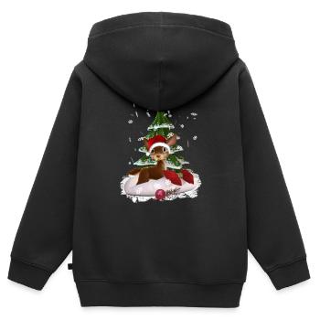 Weihnachtsgeschenk - Kinder Premium Organic Zip Hoodie - Schwarz - Hinten - AI Model Kid Male (0cm)