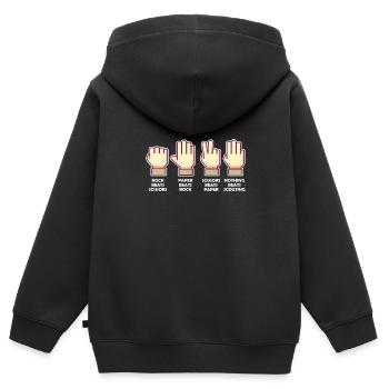 Pfadfinder Scout - Kinder Premium Organic Zip Hoodie - Schwarz - Hinten - AI Model Kid Male (0cm)