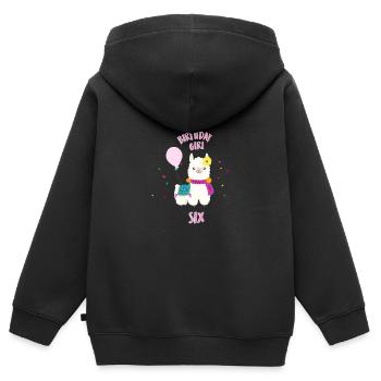 Birthday Girl - Sweat Premium à capuche zippé enfant bio - noir - Dos - AI Model Kid Male (0cm)