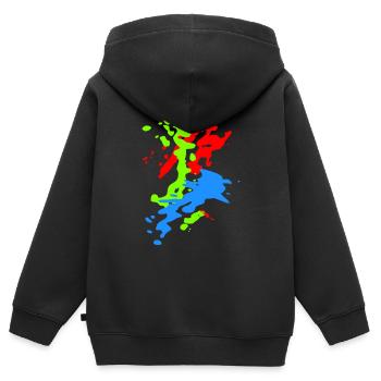 stain - Sweat Premium à capuche zippé enfant bio - noir - Dos - AI Model Kid Male (0cm)