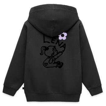 naam lena © - Kinder Premium Organic Zip Hoodie - Schwarz - Hinten - AI Model Kid Male (0cm)