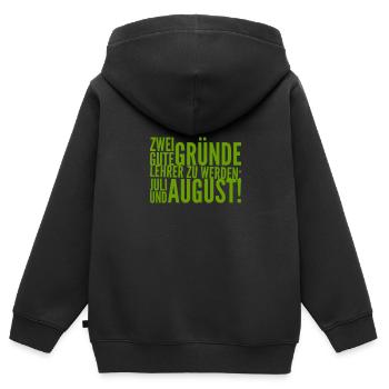 Sommerferien - Kinder Premium Organic Zip Hoodie - Schwarz - Hinten - AI Model Kid Male (0cm)