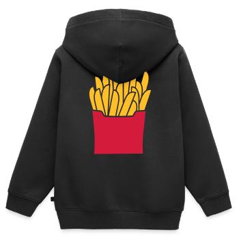 Pommes - Kinder Premium Organic Zip Hoodie - Schwarz - Hinten - AI Model Kid Male (0cm)
