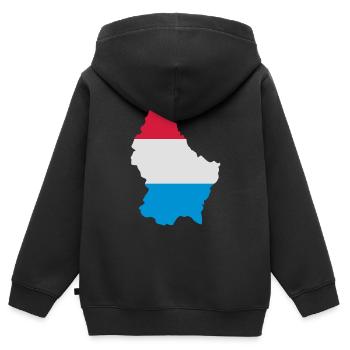 Luxemburg - Kinder Premium Organic Zip Hoodie - Schwarz - Hinten - AI Model Kid Male (0cm)