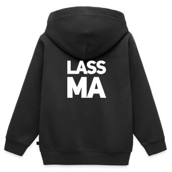 lass es sein - Kinder Premium Organic Zip Hoodie - Schwarz - Hinten - AI Model Kid Male (0cm)