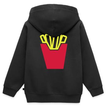 pommes - Kinder Premium Organic Zip Hoodie - Schwarz - Hinten - AI Model Kid Male (0cm)