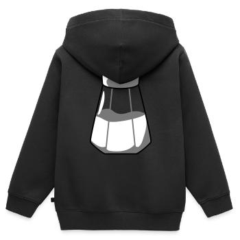 Conception de distributeur de sel - Sweat Premium à capuche zippé enfant bio - noir - Dos - AI Model Kid Male (0cm)