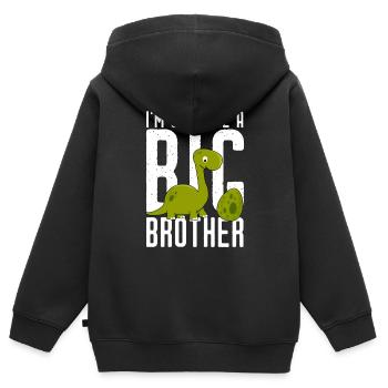 Gonna be big brother-I will big brother Dino - Kids Premium Organic Zip-up Hoodie - black - Back - AI Model Kid Male (0cm)