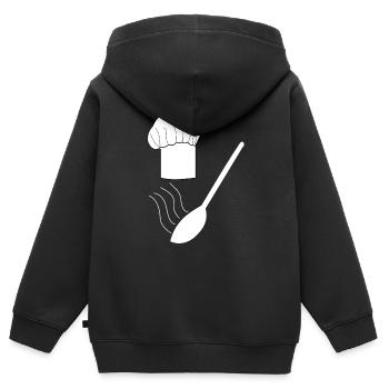 Chef Chef Chef étoilé - Sweat Premium à capuche zippé enfant bio - noir - Dos - AI Model Kid Male (0cm)
